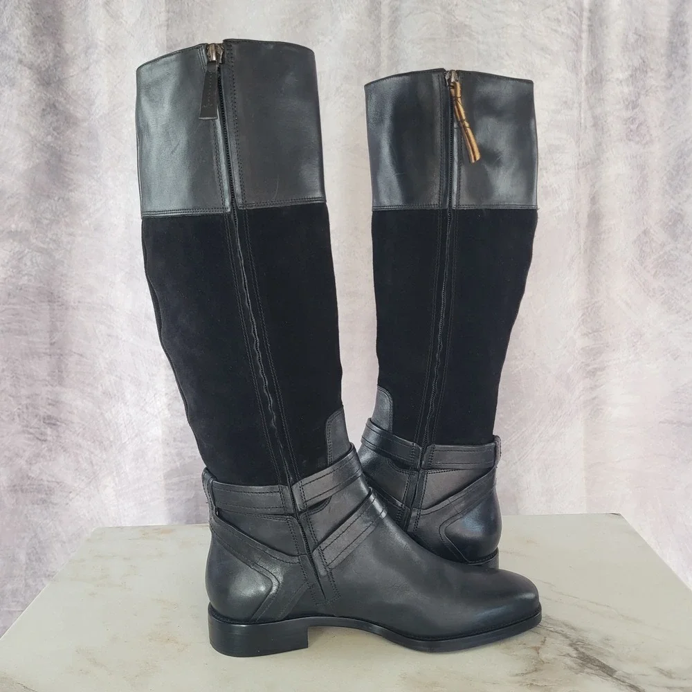 Joan David Size 9 M Dazadarah Knee High Black Tall Boots